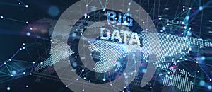Business, Technology, Internet and network concept. Big Data Internet Information