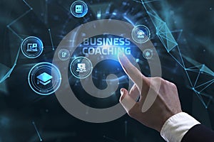 Business, Technology, Internet and network concept. Coaching mentoring education business training development E-learning concept