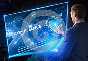 Business, Technology, Internet and network concept. Compliance Rules Law Regulation Policy