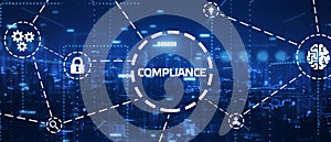 Business, Technology, Internet and network concept. Compliance Rules Law regulation policy