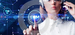 Business, Technology, Internet and network concept. CRM Customer Relationship Management