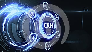 Business, Technology, Internet and network concept. CRM Customer Relationship Management