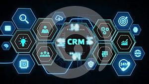 Business, Technology, Internet and network concept. CRM Customer Relationship Management