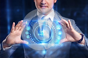 Business, Technology, Internet and network concept. Cyber Security Data Protection Privacy concept. Data breach