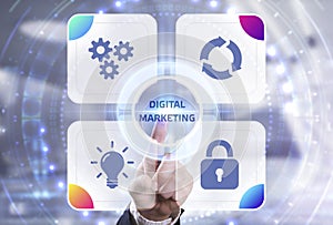 Business, Technology, Internet and network concept. Digital Marketing content planning advertising strategy concept