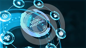 Business, Technology, Internet and network concept. Digital Marketing content planning advertising strategy concept