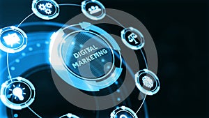 Business, technology, internet and network concept. Digital marketing content planning advertising strategy concept