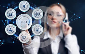 Business, Technology, Internet and network concept. Digital Marketing content planning advertising strategy concept.ICO