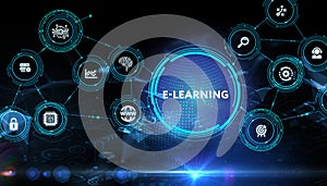 Business, Technology, ..Internet and network concept. E-learning Education Internet Technology Webinar Online Courses concept