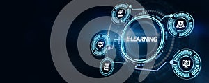 Business, Technology,Internet and network concept. E-learning Education Internet Technology Webinar Online Courses concept. 3d