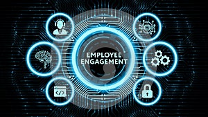 Business, Technology, Internet and network concept. Employee engagement