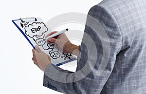 Business, Technology, Internet and network concept. Enterprise resource planning ERP concept