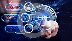 Business, Technology, Internet and network concept. Enterprise resource planning ERP concept