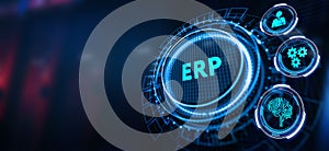 Business, Technology, Internet and network concept. Enterprise resource planning ERP concept