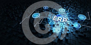 Business, Technology, Internet and network concept. Enterprise resource planning ERP concept