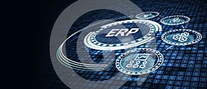 Business, Technology, Internet and network concept. Enterprise resource planning ERP concept