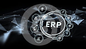 Business, Technology, Internet and network concept. Enterprise Resource Planning ERP corporate company management