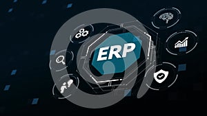 Business, Technology, Internet and network concept. Enterprise Resource Planning ERP corporate company management