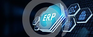 Business, Technology, Internet and network concept. Enterprise Resource Planning ERP corporate company management. 3d illustration