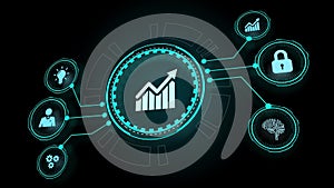 Business, Technology, Internet and network concept. Financial Graph. Stock Market chart. Forex Investment