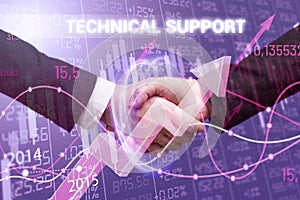 Business, Technology, Internet and network concept. Financial Graph. Stock Market chart. Forex Investment: Technical support