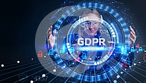 Business, Technology, Internet and network concept. GDPR General Data Protection Regulation