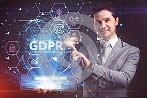 Business, Technology, Internet and network concept. GDPR General Data Protection Regulation