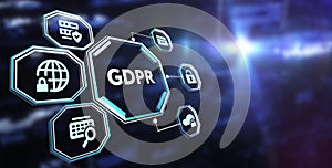 Business, Technology, Internet and network concept. GDPR General Data Protection Regulation