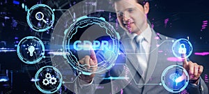 Business, Technology, Internet and network concept. GDPR General Data Protection Regulation