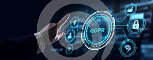 Business, Technology, Internet and network concept. GDPR General Data Protection Regulation