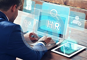 Business, Technology, Internet and network concept. Human Resources HR management concept