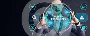 Business, Technology, Internet and network concept. Human Resources HR management concept