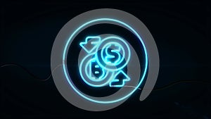 Business, Technology, Internet and network concept. ICO Initial Coin Offering.Neon sign