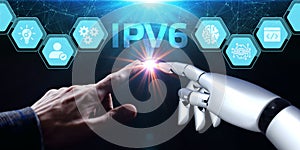 Business, Technology, Internet and network concept. IPV6 abbreviation.Modern technology concept