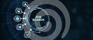 Business, Technology, Internet and network concept. Job Search human resources recruitment career