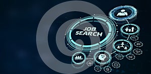 Business, Technology, Internet and network concept. Job Search human resources recruitment career