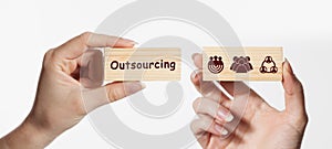 Business, Technology, Internet and network concept. Outsourcing Human Resources