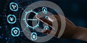 Business, Technology, Internet and network concept. Outsourcing Human Resources