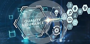 Business, Technology, Internet and network concept. Quality Assurance service guarantee standard