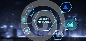 Business, Technology, Internet and network concept. Quality Assurance service guarantee standard