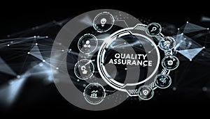 Business, Technology, Internet and network concept. Quality Assurance service guarantee standard