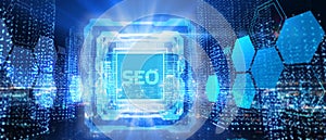 Business, Technology, Internet and network concept. SEO Search engine optimization marketing ranking