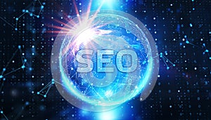 Business, Technology, Internet and network concept. SEO Search engine optimization marketing ranking