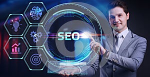 Business, Technology, Internet and network concept. SEO Search engine optimization marketing ranking