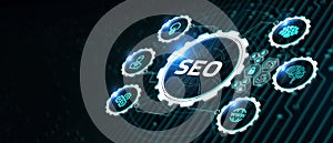 Business, Technology, Internet and network concept. SEO Search engine optimization marketing ranking