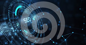 Business, Technology, Internet and network concept. SEO Search engine optimization marketing ranking