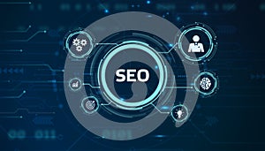 Business, Technology, Internet and network concept. SEO Search engine optimization marketing ranking