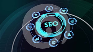 Business, Technology, Internet and network concept. SEO Search engine optimization marketing ranking