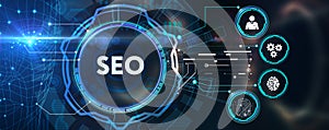 Business, Technology, Internet and network concept. SEO Search engine optimization marketing ranking