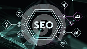 Business, Technology, Internet and network concept. SEO Search engine optimization marketing ranking